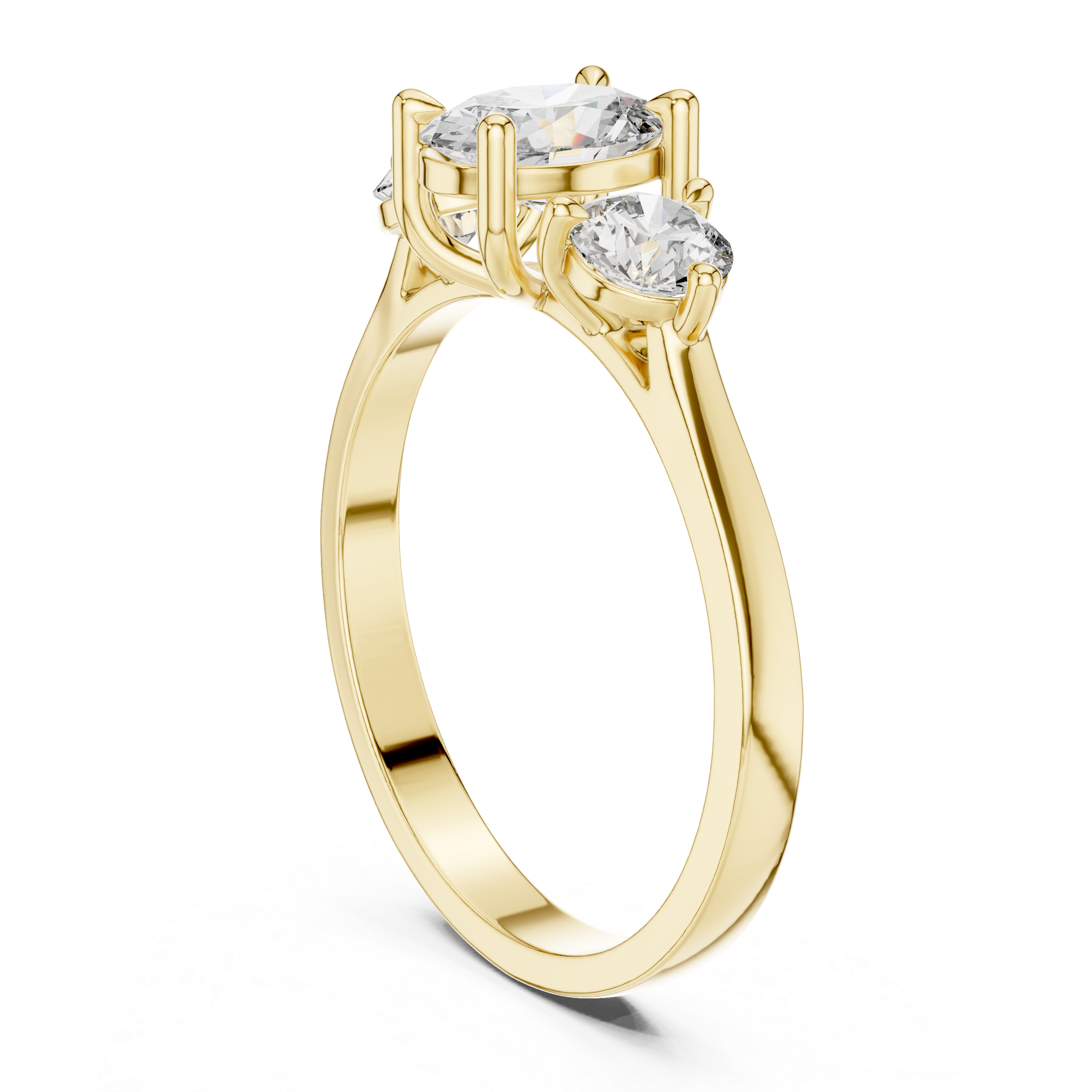 1.28 CT Oval Cut Diamond Three Stone Engagement Ring