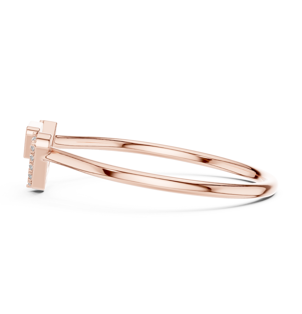 0.09 CT Chevron Diamond V Ring
