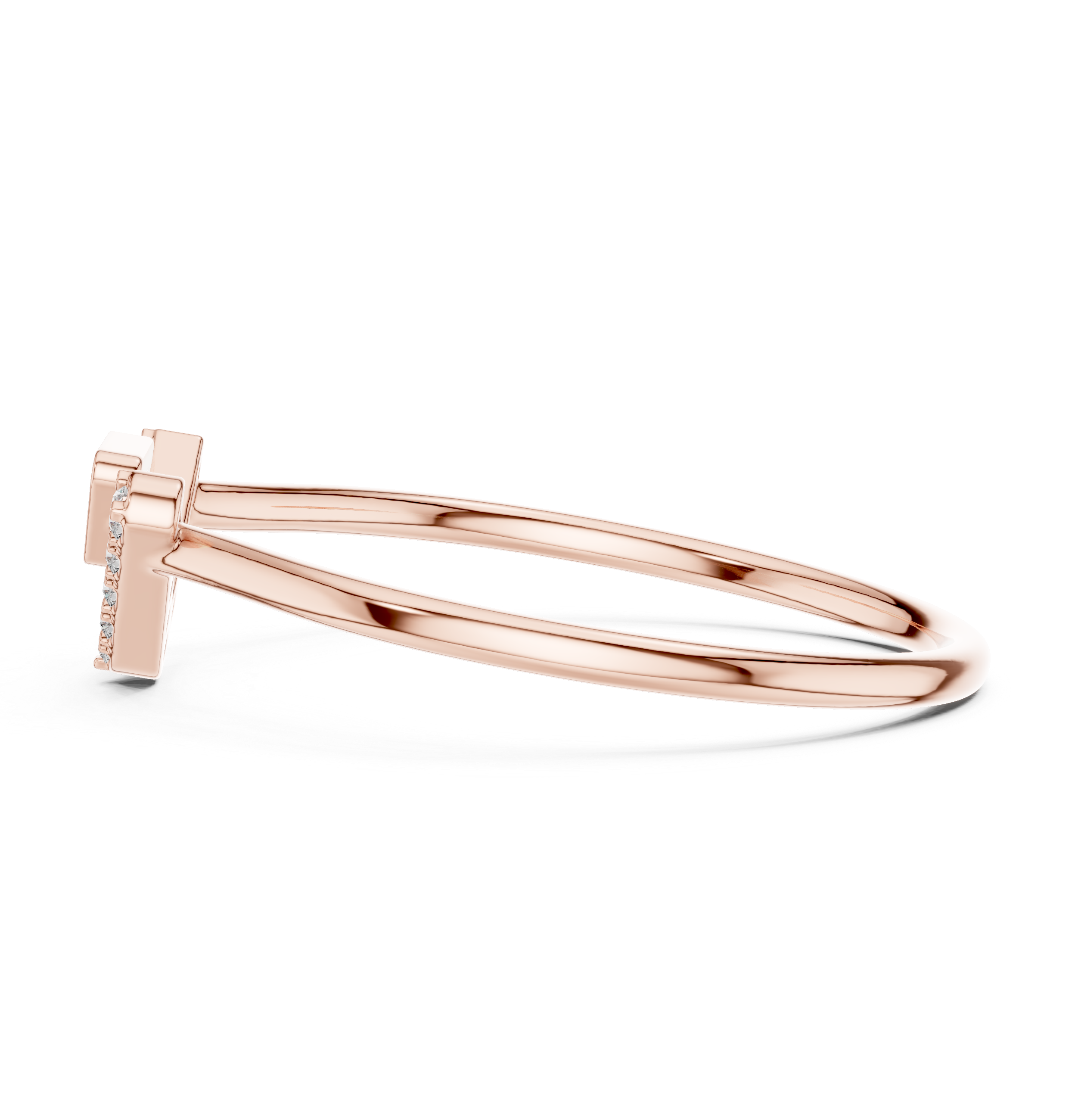 0.09 CT Chevron Diamond V Ring