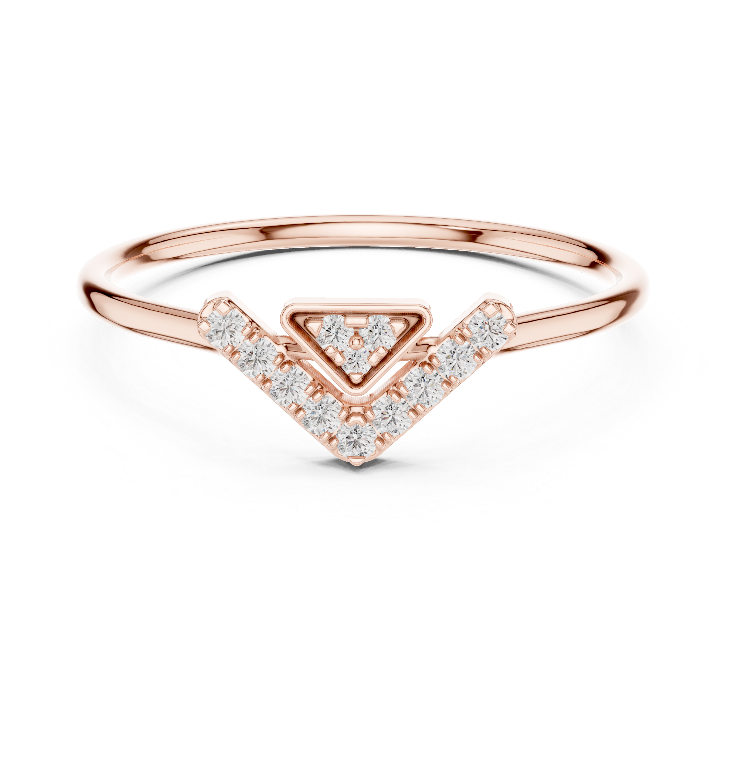 0.09 CT Chevron Diamond V Ring