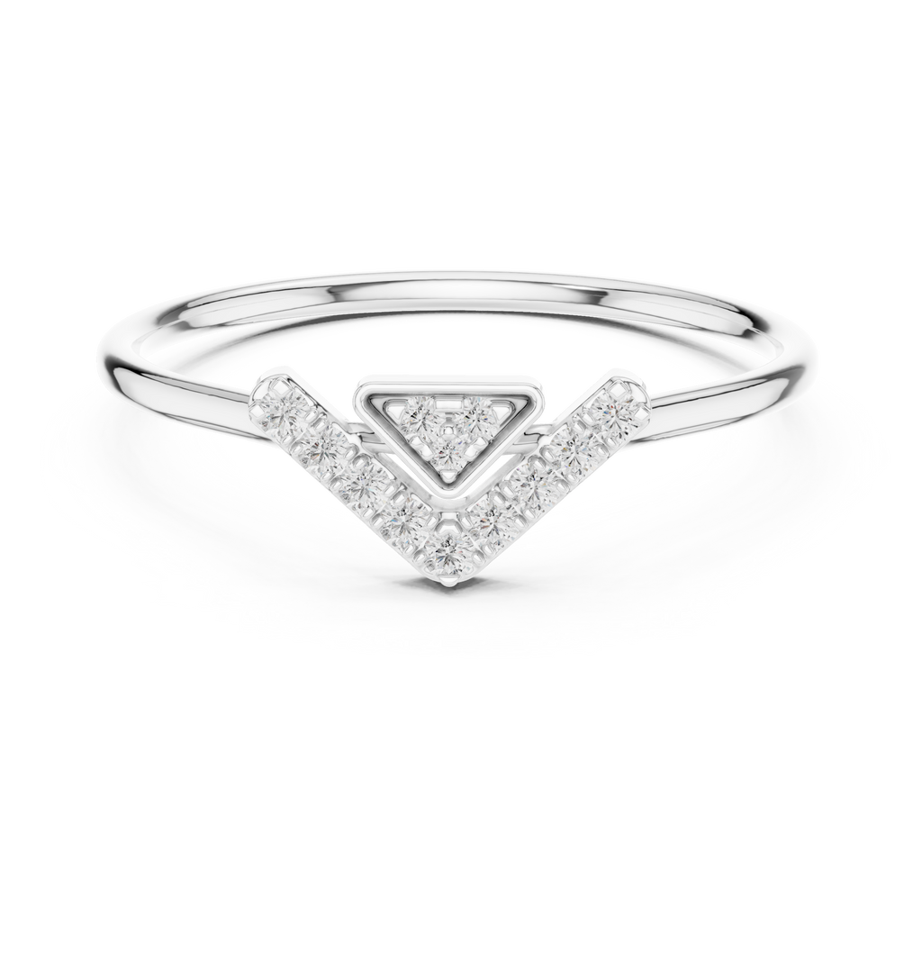 0.09 CT Chevron Diamond V Ring