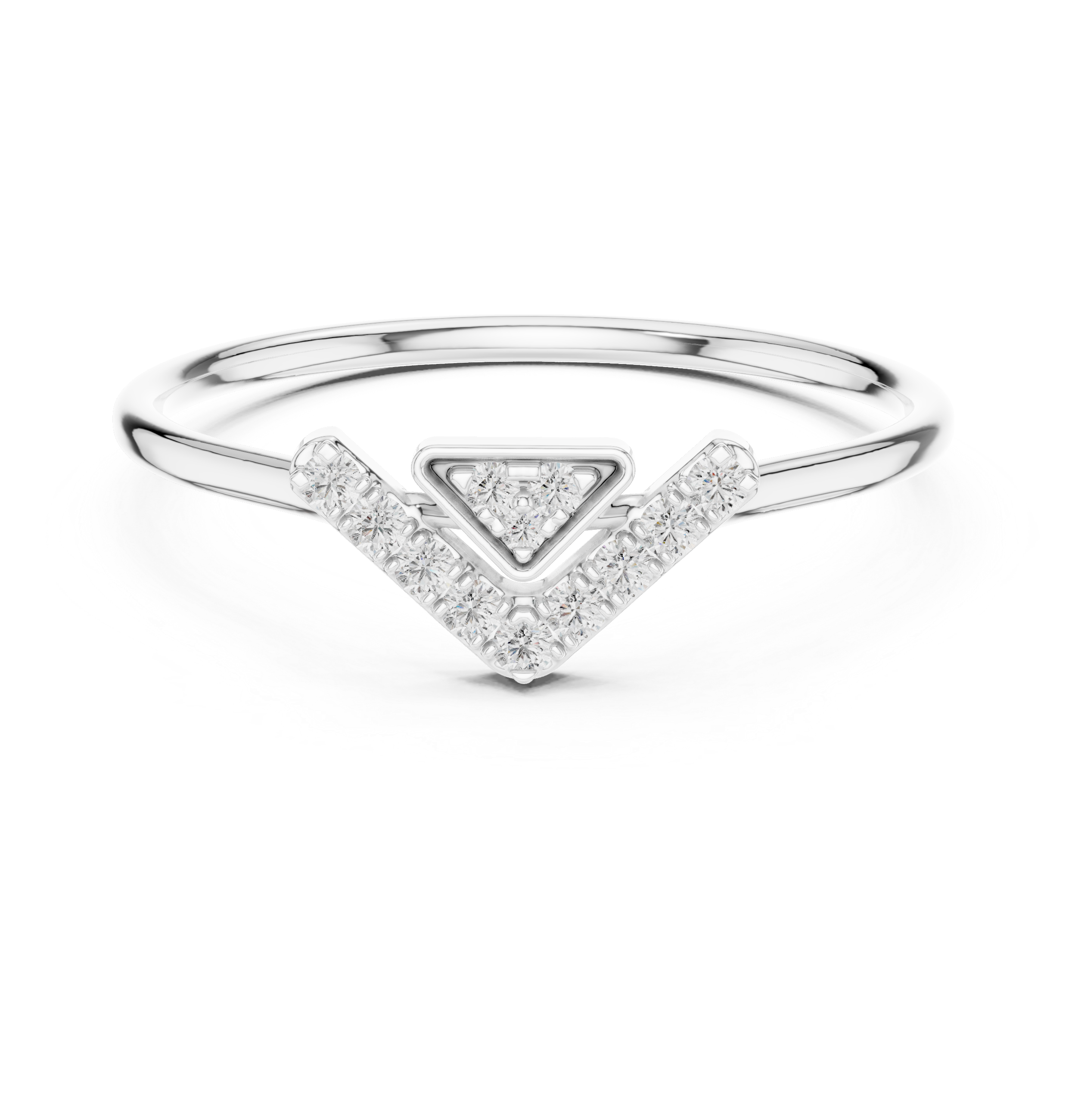 0.09 CT Chevron Diamond V Ring