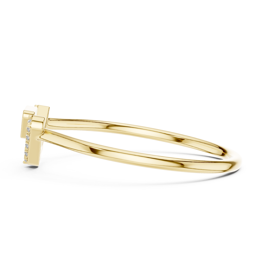 0.09 CT Chevron Diamond V Ring