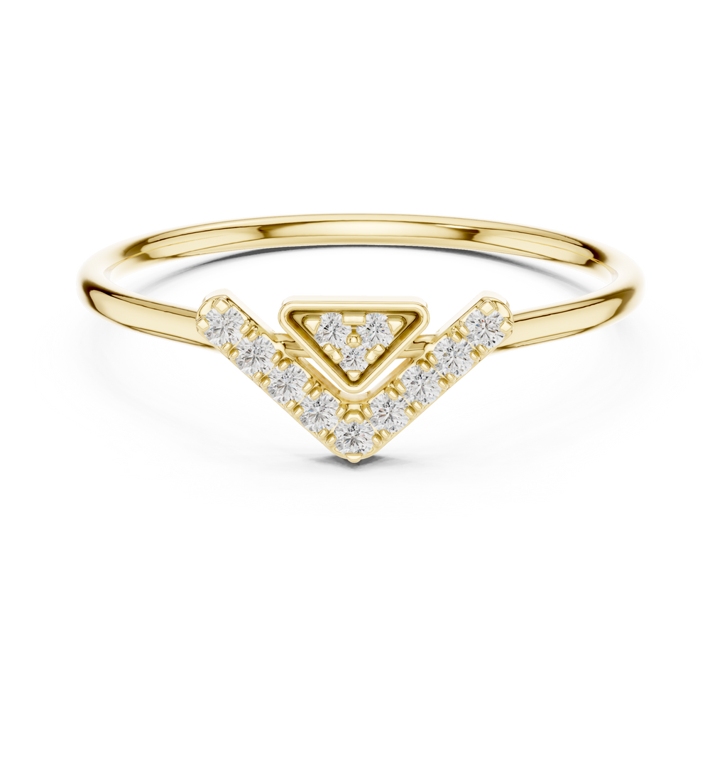 0.09 CT Chevron Diamond V Ring