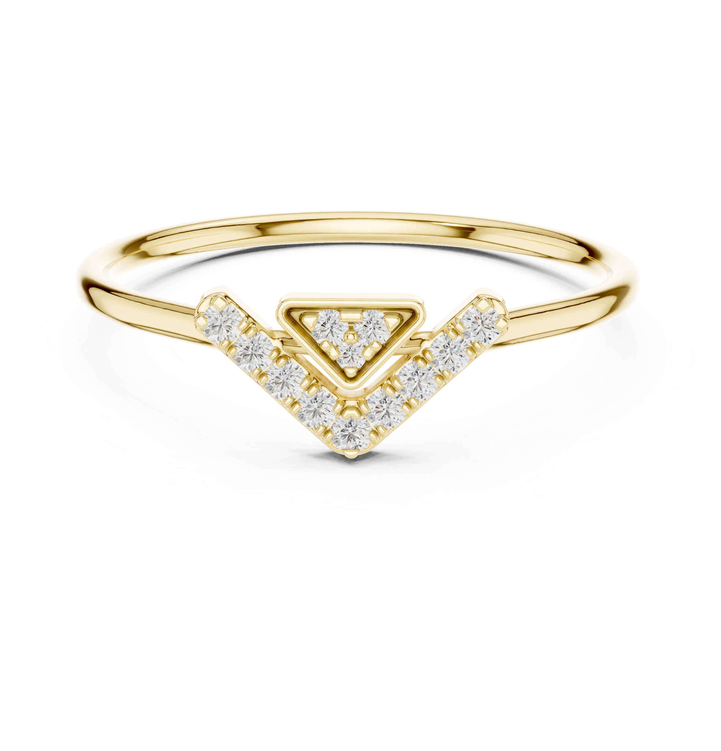 0.09 CT Chevron Diamond V Ring