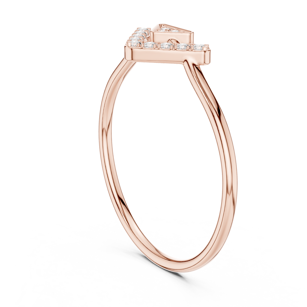 0.09 CT Chevron Diamond V Ring