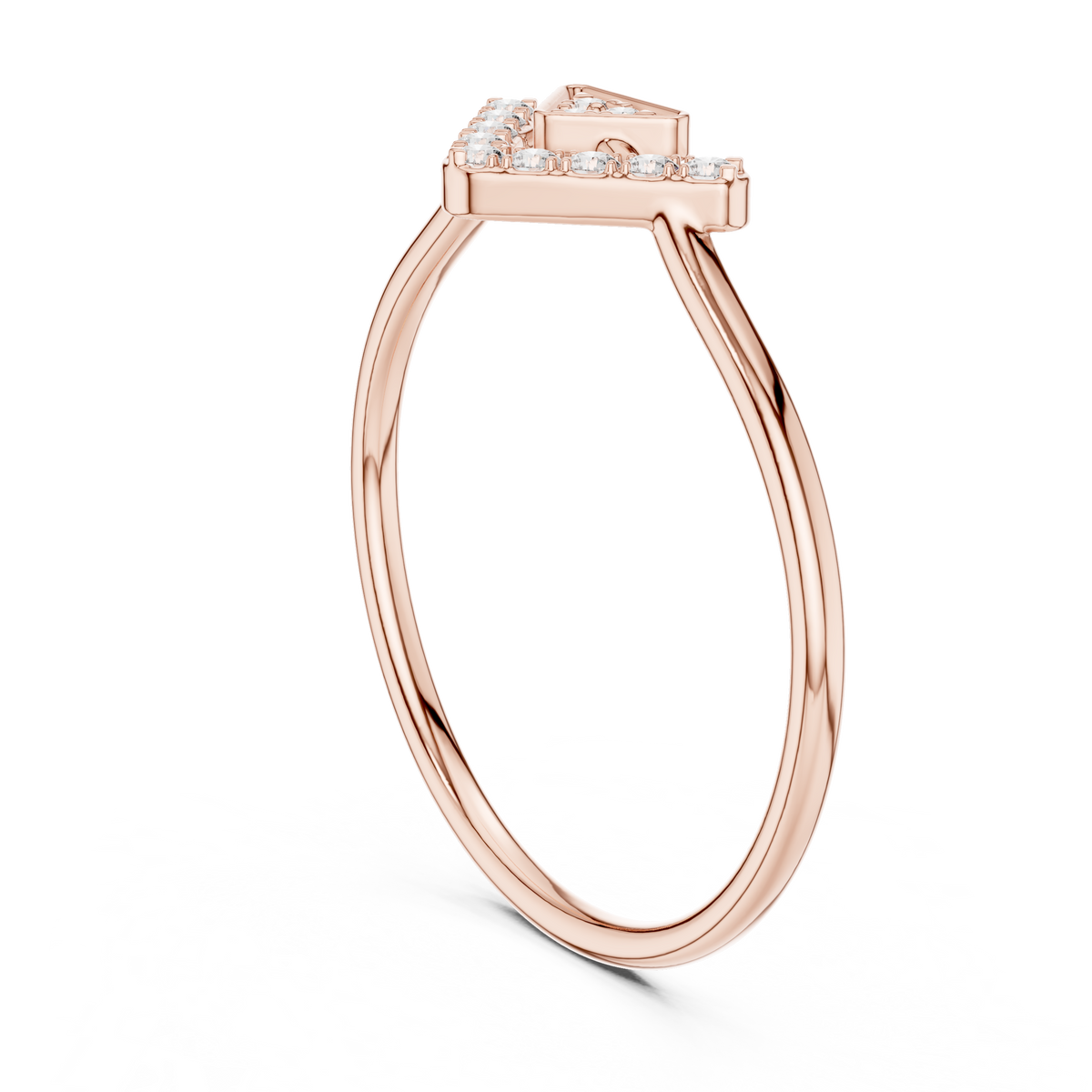 Chevron Diamond V Ring – view 6 of 12, lab grown diamond ring | Jewelix Atelier