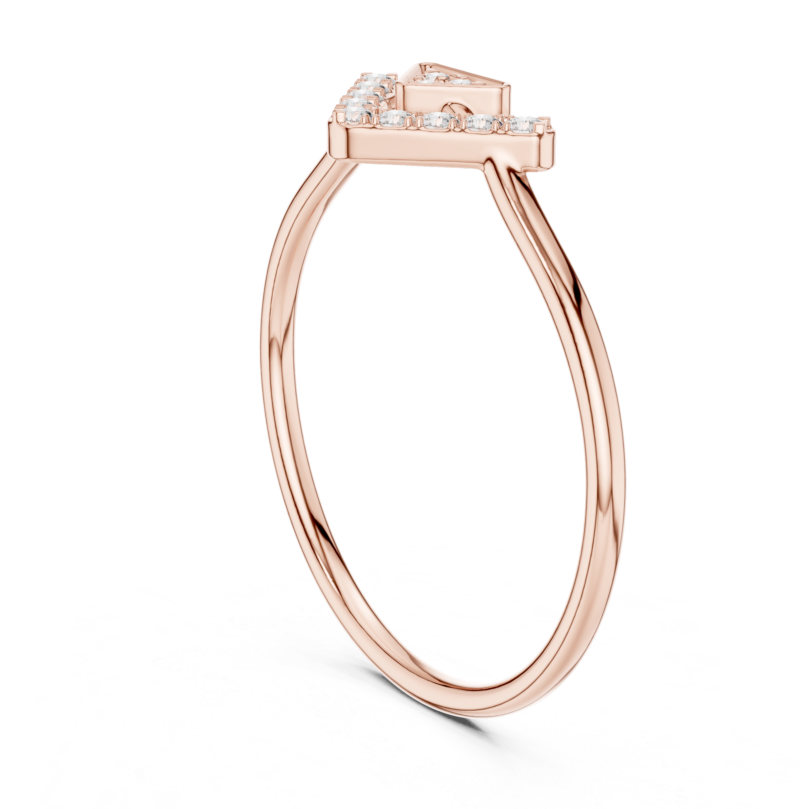 0.09 CT Chevron Diamond V Ring