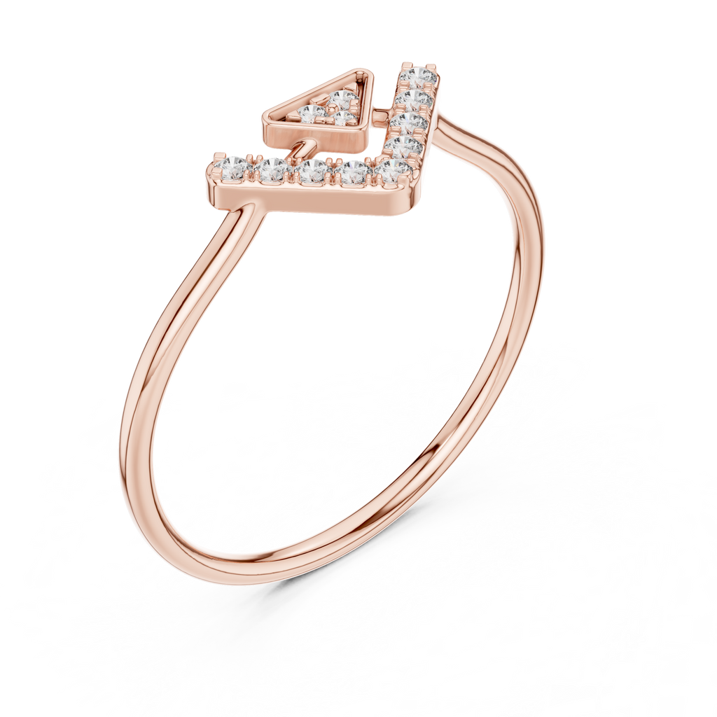 0.09 CT Chevron Diamond V Ring