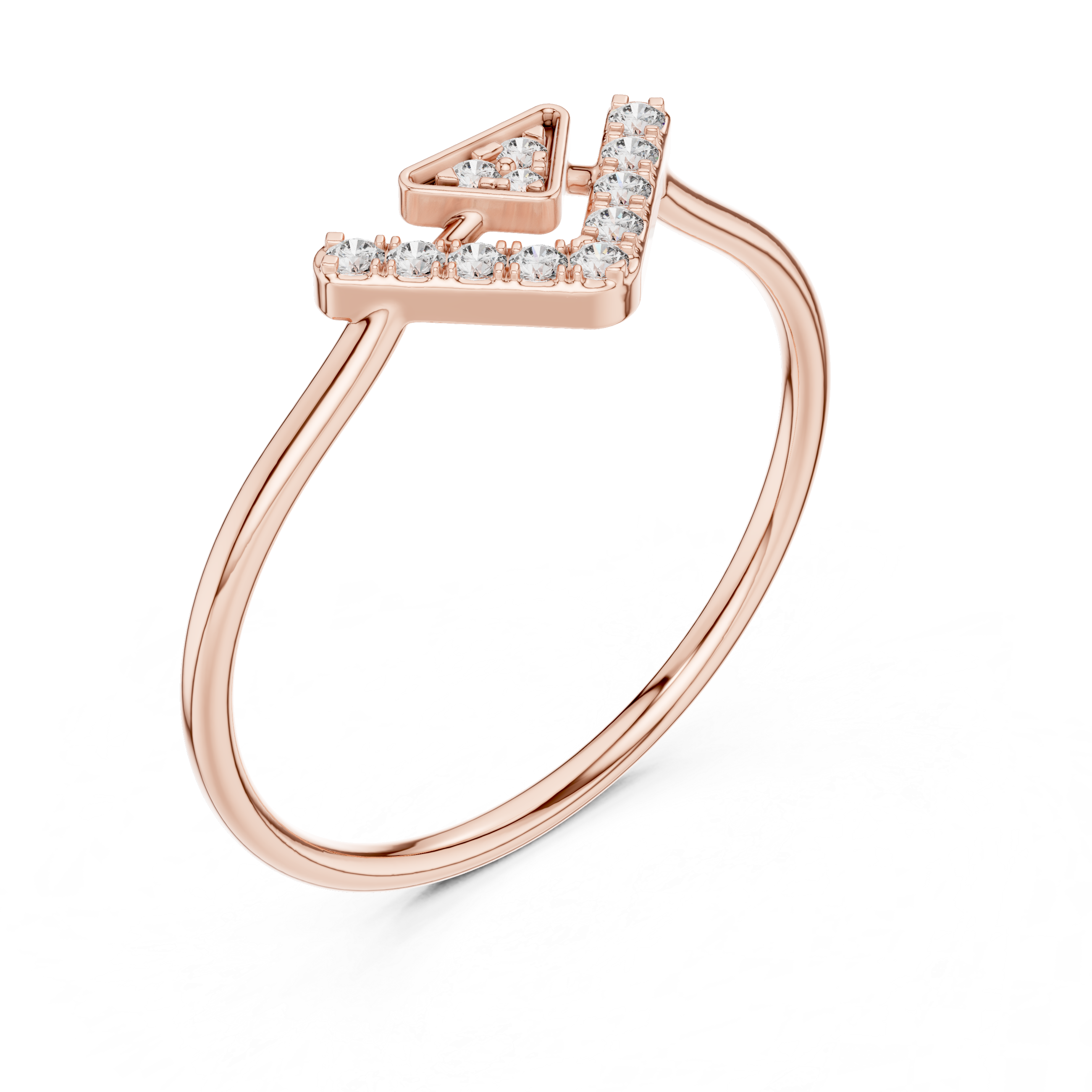 0.09 CT Chevron Diamond V Ring