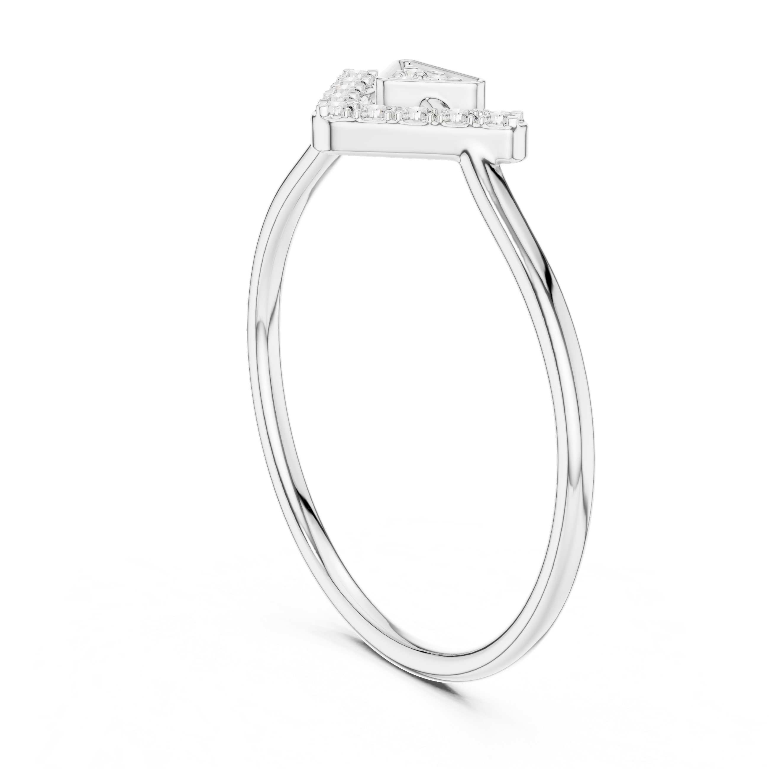 0.09 CT Chevron Diamond V Ring