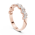 0.49 CT Marquise Diamond Half Eternity Wedding Band Ring