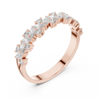 0.49 CT Marquise Diamond Half Eternity Wedding Band Ring