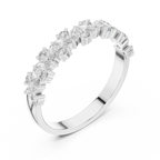 0.49 CT Marquise Diamond Half Eternity Wedding Band Ring