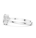 0.93 CT Oval Cut Diamond Three Stone Engagement Ring with Pear Side Diamonds
