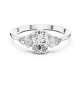0.93 CT Oval Cut Diamond Three Stone Engagement Ring with Pear Side Diamonds