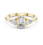 0.93 CT Oval Cut Diamond Three Stone Engagement Ring with Pear Side Diamonds