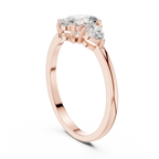 0.93 CT Oval Cut Diamond Three Stone Engagement Ring with Pear Side Diamonds