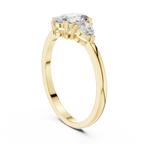 0.93 CT Oval Cut Diamond Three Stone Engagement Ring with Pear Side Diamonds