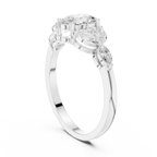 1.00 CT Oval Cut Diamond Three Stone Engagement Ring with Marquise Side Diamonds
