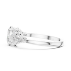 1.00 CT Oval Cut Diamond Three Stone Engagement Ring with Marquise Side Diamonds