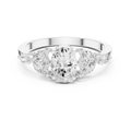 1.00 CT Oval Cut Diamond Three Stone Engagement Ring with Marquise Side Diamonds