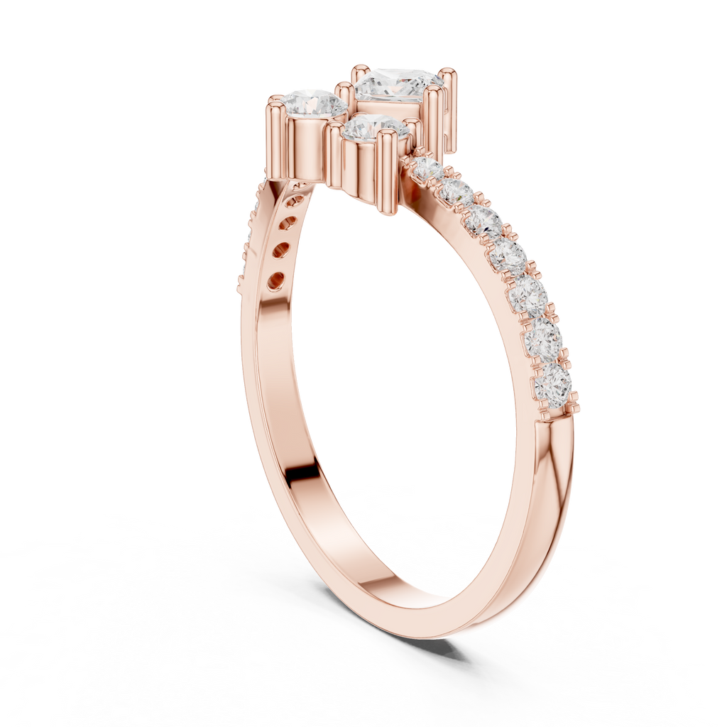 0.53 CT Princess Cut Diamond Pavé Engagement Ring