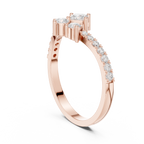 0.53 CT Princess Cut Diamond Pavé Engagement Ring