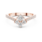 0.53 CT Princess Cut Diamond Pavé Engagement Ring