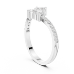 0.53 CT Princess Cut Diamond Pavé Engagement Ring