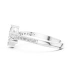 0.53 CT Princess Cut Diamond Pavé Engagement Ring