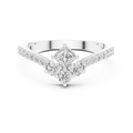 0.53 CT Princess Cut Diamond Pavé Engagement Ring
