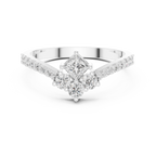 0.53 CT Princess Cut Diamond Pavé Engagement Ring