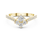 0.53 CT Princess Cut Diamond Pavé Engagement Ring