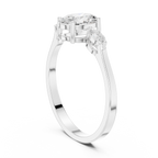 0.76 CT Oval Cut Diamond Three Stone Engagement Ring