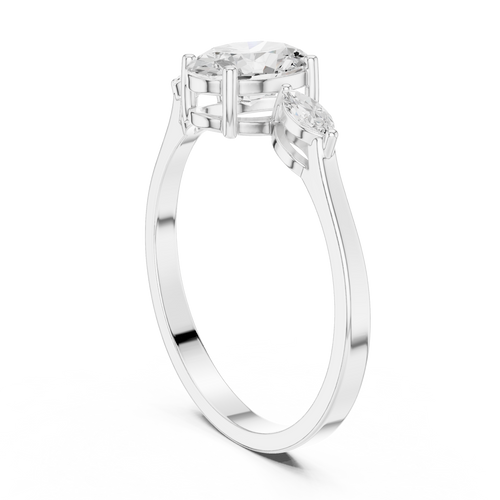 0.76 ct Oval Cut Diamond Three Stone Engagement Ring – view 2 of 12, lab grown diamond ring | Jewelix Atelier