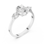 0.76 CT Oval Cut Diamond Three Stone Engagement Ring