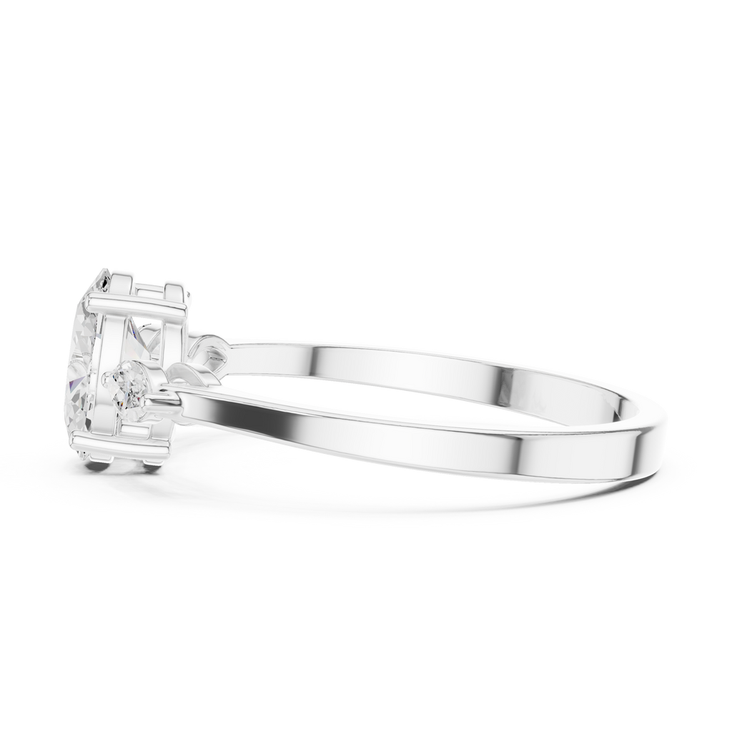 0.76 CT Oval Cut Diamond Three Stone Engagement Ring