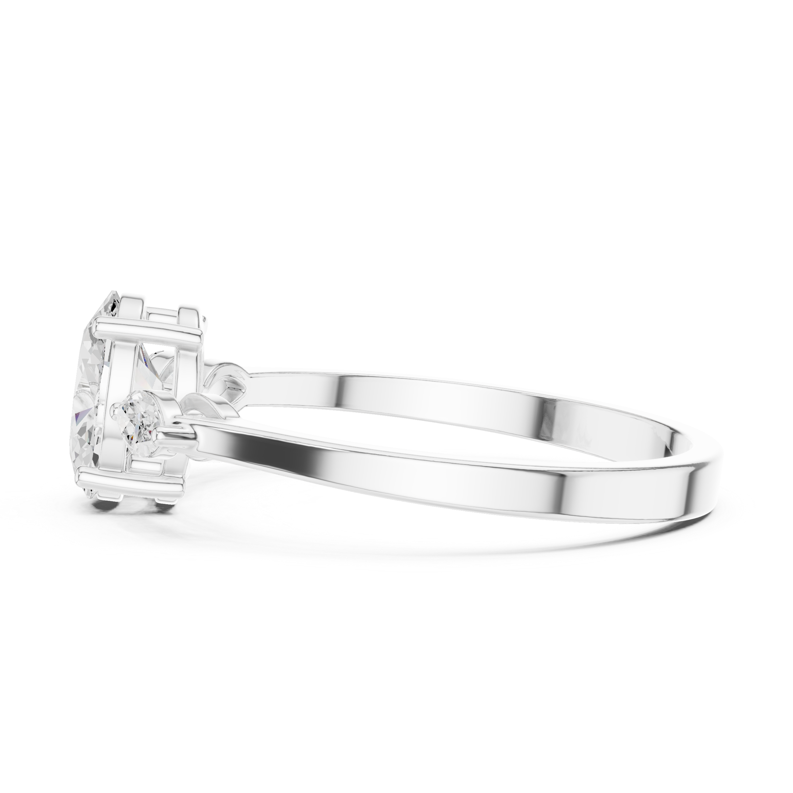 0.76 CT Oval Cut Diamond Three Stone Engagement Ring