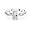 0.76 CT Oval Cut Diamond Three Stone Engagement Ring