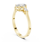 0.76 CT Oval Cut Diamond Three Stone Engagement Ring