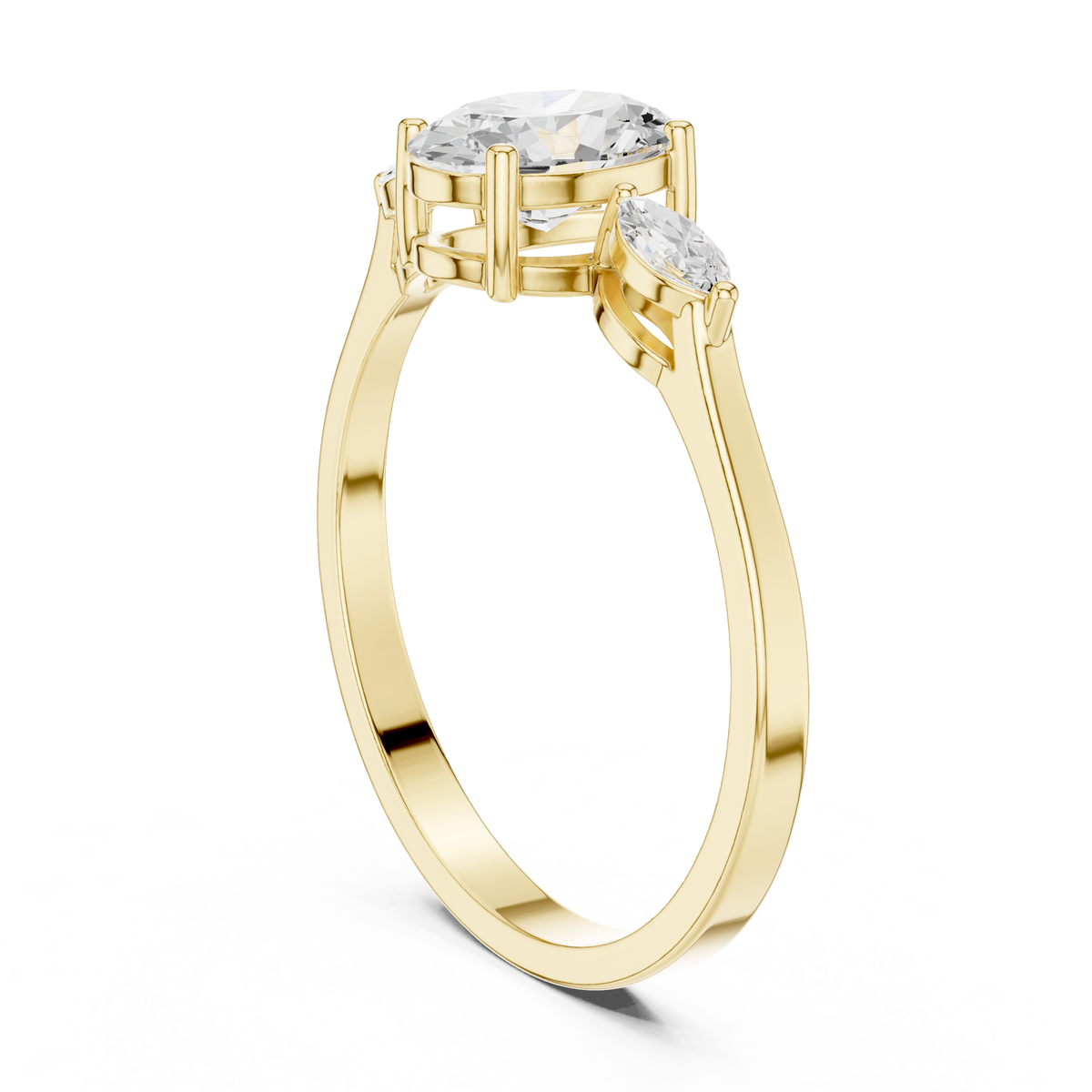 0.76 ct Oval Cut Diamond Three Stone Engagement Ring – view 10 of 12, lab grown diamond ring | Jewelix Atelier