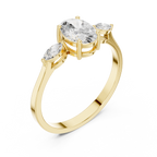 0.76 CT Oval Cut Diamond Three Stone Engagement Ring