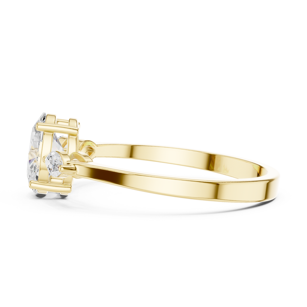 0.76 CT Oval Cut Diamond Three Stone Engagement Ring