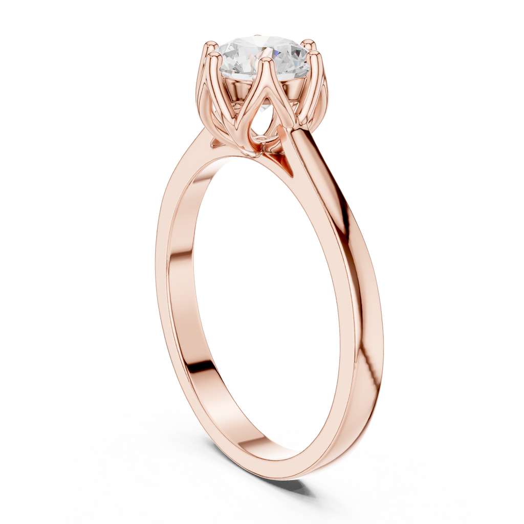 1.26 CT Round Cut Diamond Hidden Halo Pavé Engagement Ring