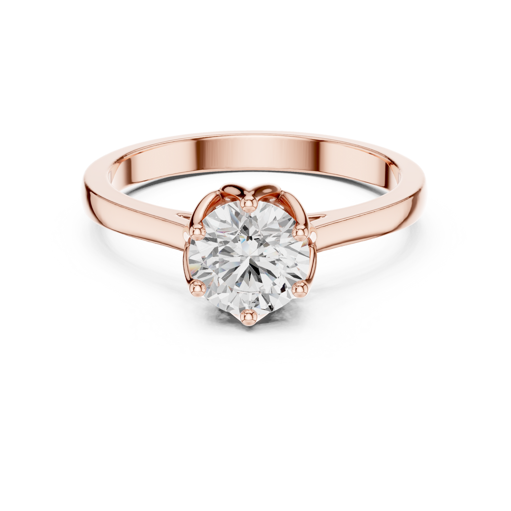 1.26 CT Round Cut Diamond Hidden Halo Pavé Engagement Ring