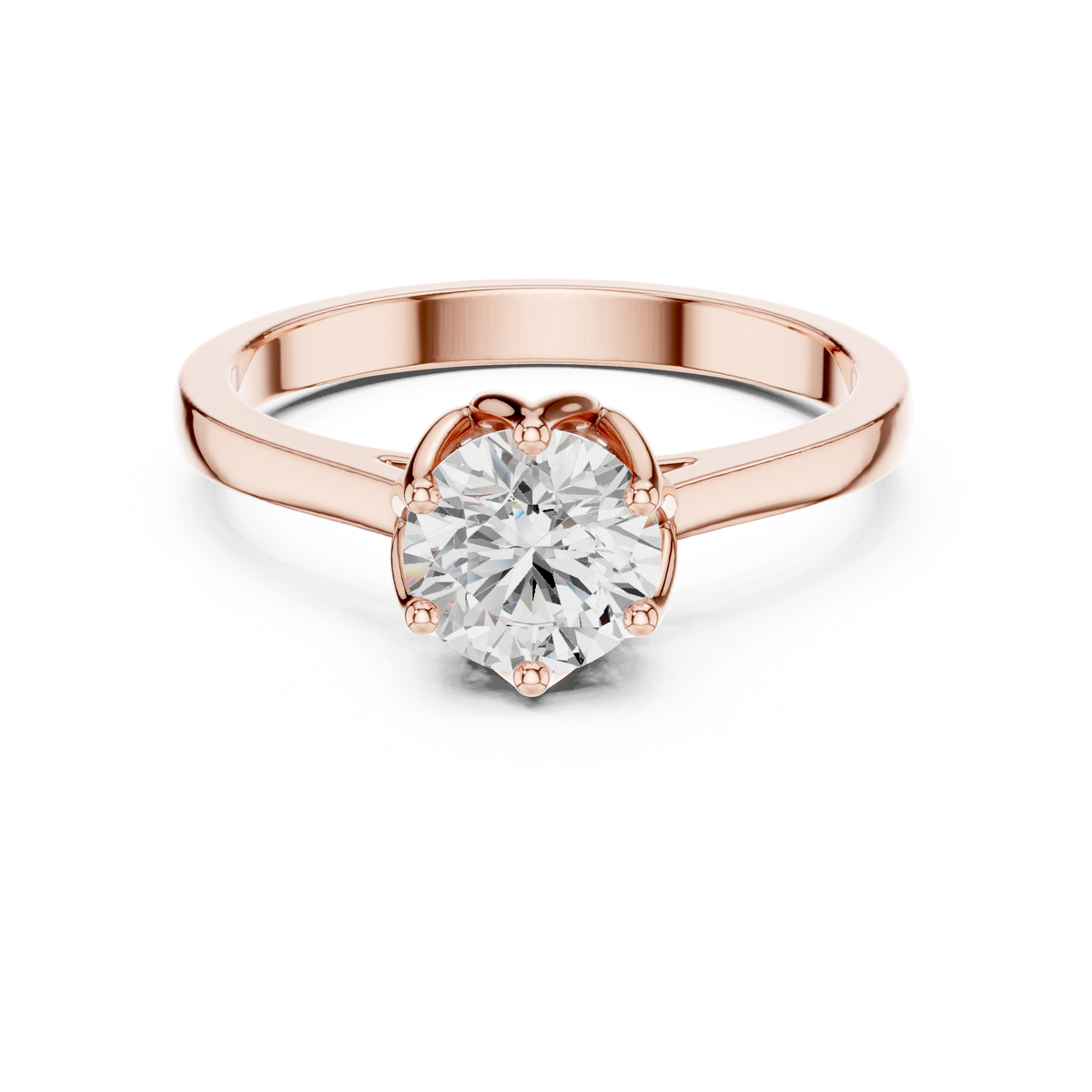 1.26 ct Round Cut Diamond Pavé Engagement Ring – view 5 of 12, lab grown diamond ring | Jewelix Atelier