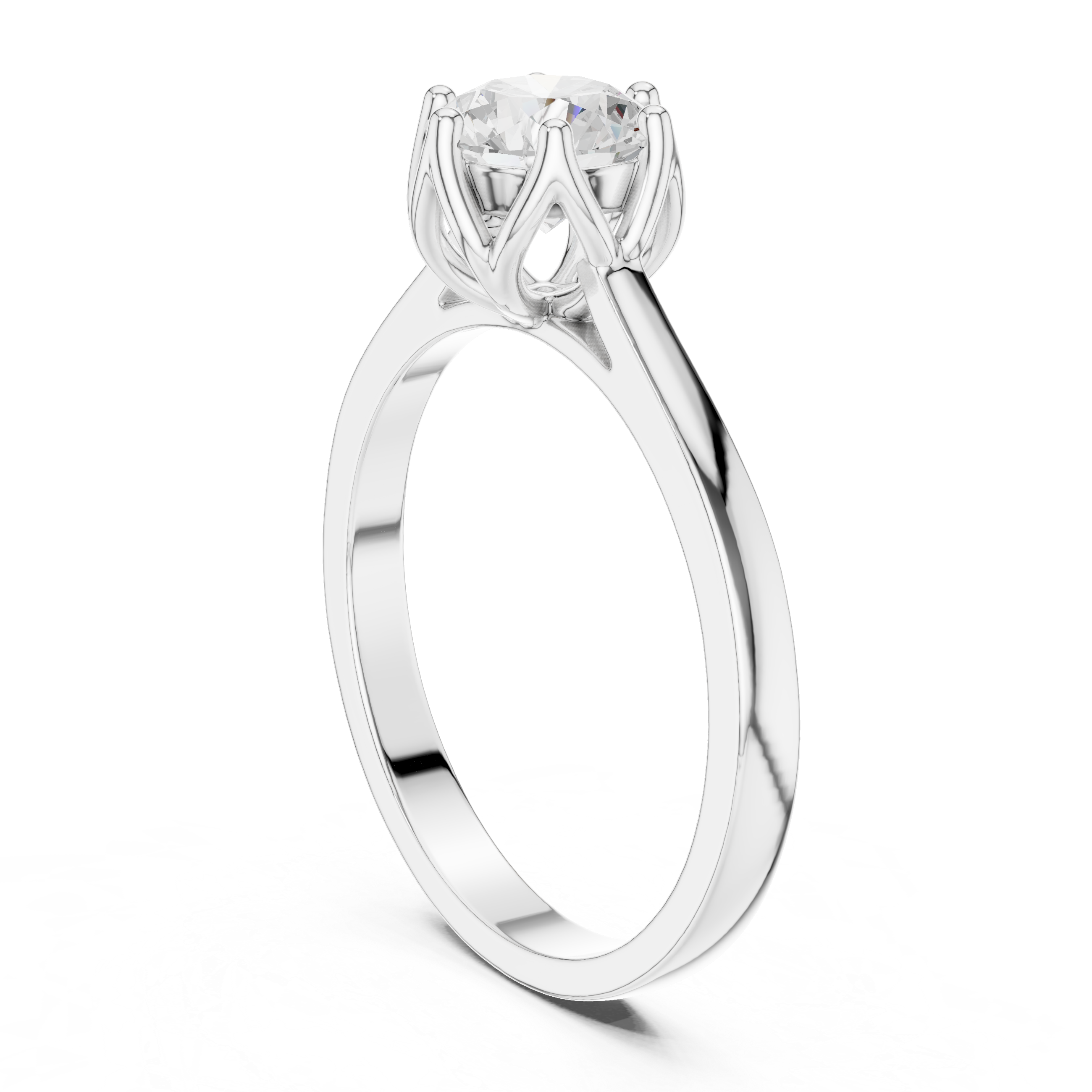 1.26 CT Round Cut Diamond Hidden Halo Pavé Engagement Ring