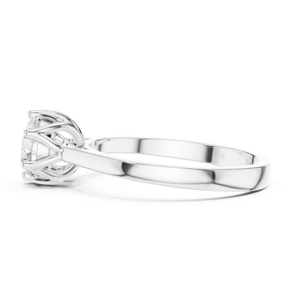 1.26 CT Round Cut Diamond Hidden Halo Pavé Engagement Ring