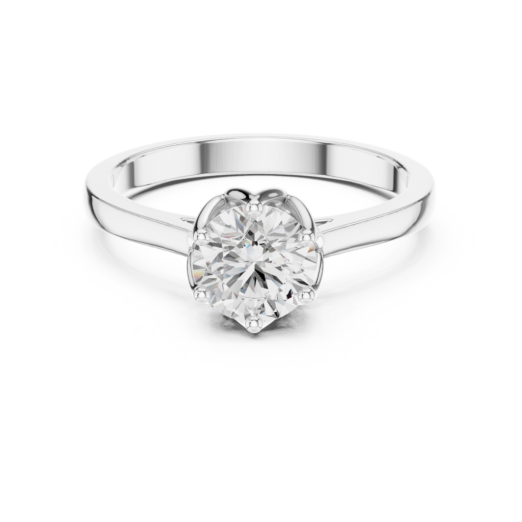 1.26 CT Round Cut Diamond Hidden Halo Pavé Engagement Ring